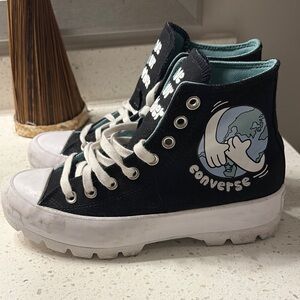 Converse Black High-Top Sneakers with White Soles